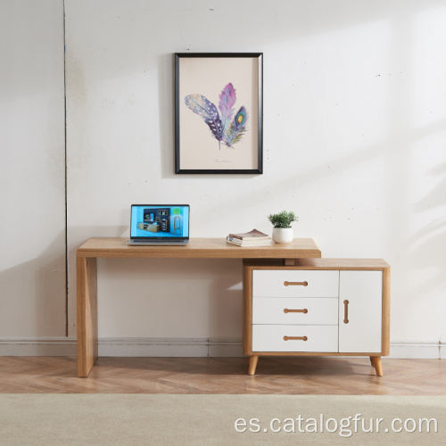 Mesa de oficina de madera simple con escritorio de computadora de escritorio de sala de estudio de cajón